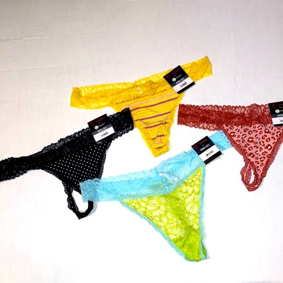 Lot of Lacey thongs underwear size XXXL juniors 21 plus size lace - Picture 1 of 6